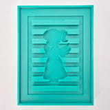 Silikonform - Engel Laterne Seitenteil gegossen und in Easy-Sticks Rahmen eingeklebt