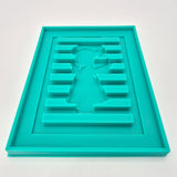 Silikonform - Engel Laterne Seitenteil gegossen und in Easy-Sticks Rahmen eingeklebt