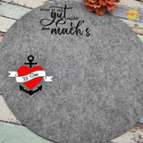 Schöne Filzmatte mit dem Spruch "Wenn es sich gut anfühlt, dann mach's" von easy-sticks, ideal für kreative Projekte. Die Matte zeigt ein modernes Design, das perfekt für DIY-Workshops geeignet ist.