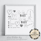 2in1 Metallic Folie Mama in gold für: KERZEN, GLAS, KERAMIK Dekoration