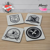 Bier Set mit 5 Motiven - Plotterdatei von easy-sticks, illustriert durch coole Untersetzer-Designs mit Bier-Motiven und Sprüchen.