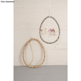 Metallring Ei, 20cm - für dein Oster DIY von easy-sticks: Zwei dekorative Metallringe mit Holzkugeln und bunte Blüten, perfekt für Ostern.