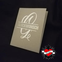 Elegante Glückwunschkarte mit Monogramm 'G' von easy-sticks, gefertigt aus hochwertigem Material, ideal für persönliche Anlässe.