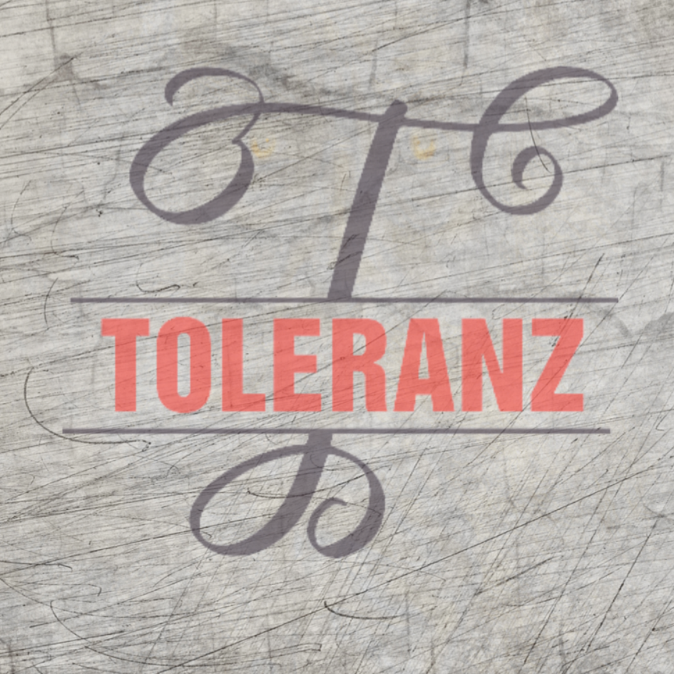 Monogramm "T" Plotterdatei von easy-sticks, kreativ gestaltet mit dem Schriftzug 'TOLERANZ' auf einer texturierten Hintergrundoberfläche. Ideal für DIY-Projekte und persönliche Designs.