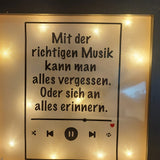 Mit der richtigen Musik kann man alles vergessen. Oder sich an alles erinnern. Plotter Datei Plotterspruch Musik
