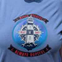 Never Fearful Leuchtturm Always Hopeful Kompass Plotterdatei Beispiel auf T-Shirt B.Style