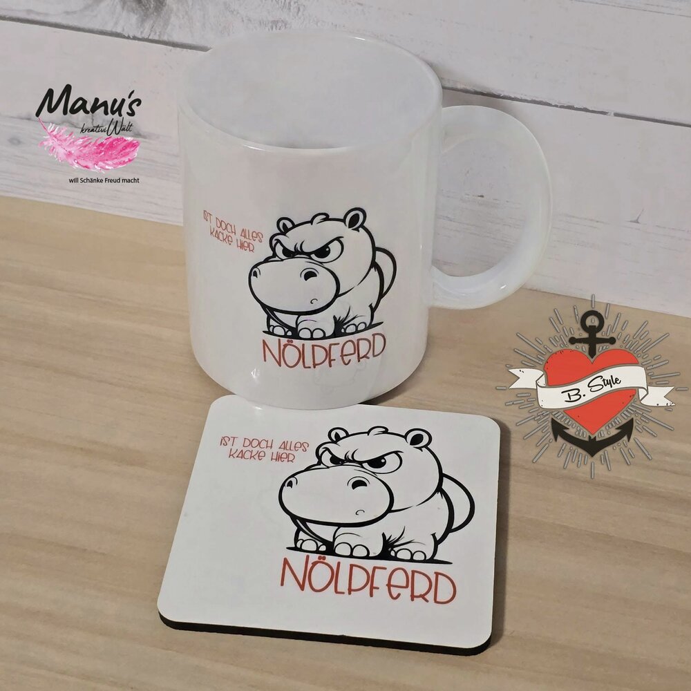 Noelpferd nilpferd Plotterdatei Datei zum Downloaden Plotteridee Tiere wütendes Tier untersetzer