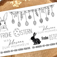 Rub On UV Sticker randlos Ostern 5 A5 von easy-sticks, dekorative Ostermotive mit Hasen, Ostereiern und fröhlichen Texten für DIY-Projekte.
