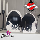 Ostereier Hase Blumenwiese Plotterdatei Plotter Datei zum Downloaden DIY Bastelidee Plotteridee zu Ostern