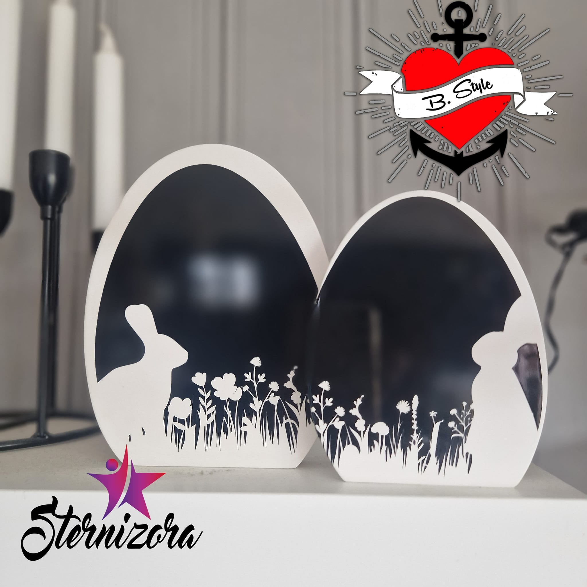 Ostereier Hase Blumenwiese Plotterdatei Plotter Datei zum Downloaden DIY Bastelidee Plotteridee zu Ostern