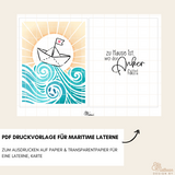 Ella Mattson Design Laterne PDF Vorschau Boot und Spruch: zu Hause ist, wo der Anker fällt.