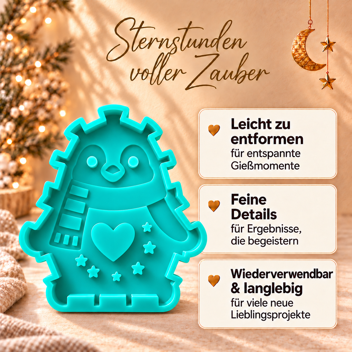 3D-Pinguin Silikonform für Easy-Sticks