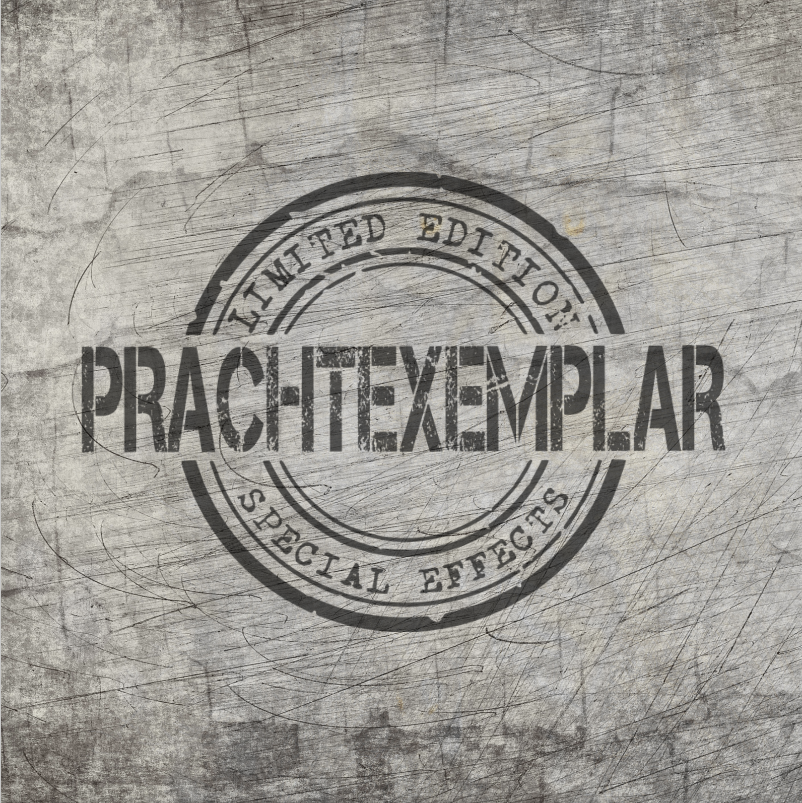 Ein kreatives Design des Schriftzugs 'Prachtexemplar' in einem grunge-artigen Siegelstil, perfekt geeignet für kreative Projekte, von easy-sticks.