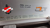Detailansicht eines Plotters mit einem Putzspruch, designt mit der Plotterdatei von easy-sticks, perfekt für kreative Bastelideen.