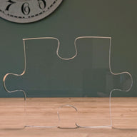 Klares Acryl-Puzzlestück von Easy-Sticks, perfekt für Bastelprojekte und kreative Dekorationen.