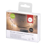 Mini LED-Lichterkette für Außen & Innen – 130 cm, 20 LEDs, warmweiß