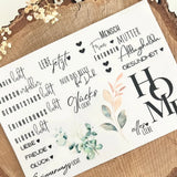 Kreative Rub On UV Sticker von easy-sticks in A5 mit einzigartigen Motiven und Druckschrift für DIY Projekte. Ideal für die Gestaltung von Karten, Scrapbooks und Dekorationen.