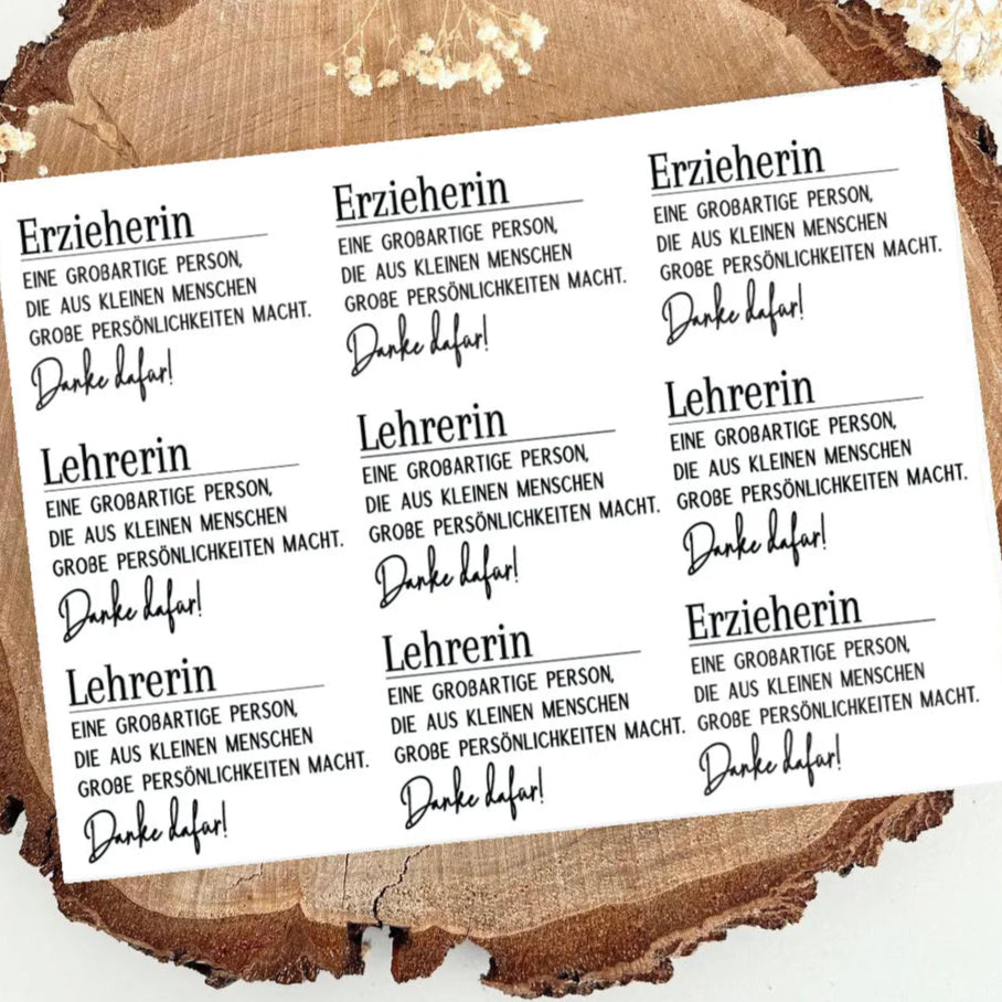 Erzieherin Danke Dankbar Lehrerin Definition Aufkleber Rub Ons Sticker
