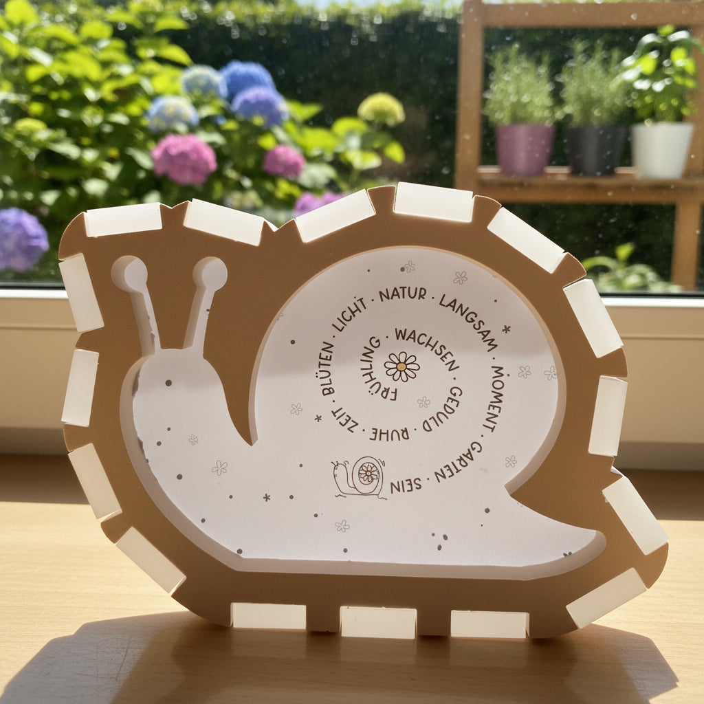 Schnecke Silikonform §D Rahmen mit Easysticks Klötzchen Acryl gebastelt und PDF eingeklebt