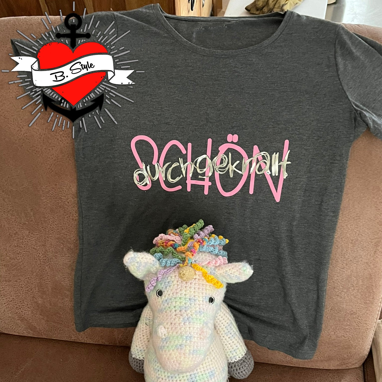 Schön, durchgeknallt Plotterspruch T-Shirt DIY Idee Plotteridee Plotter geschenk