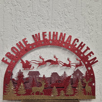 Frohe Weihnachten Schwibbogen Plotter datei zum Downloaden und basteln verschenken Weihnachtsgeschenk  Wald Rentiere Weihnachtsmann Nikolaus
