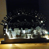 Frohe Weihnachten Schwibbogen Plotter datei zum Downloaden und basteln verschenken Weihnachtsgeschenk  Wald Rentiere Weihnachtsmann Nikolaus beleuchten