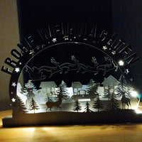 Frohe Weihnachten Schwibbogen Plotter datei zum Downloaden und basteln verschenken Weihnachtsgeschenk  Wald Rentiere Weihnachtsmann Nikolaus beleuchten