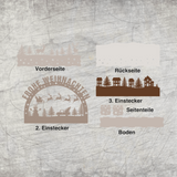 Frohe Weihnachten Schwibbogen Plotter datei zum Downloaden und basteln verschenken Weihnachtsgeschenk  Wald Rentiere Weihnachtsmann Nikolaus Aufteilung