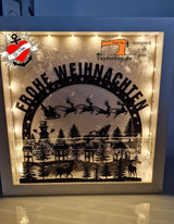 Frohe Weihnachten Schwibbogen Plotter datei zum Downloaden und basteln verschenken Weihnachtsgeschenk  Wald Rentiere Weihnachtsmann Nikolaus deko