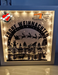 Frohe Weihnachten Schwibbogen Plotter datei zum Downloaden und basteln verschenken Weihnachtsgeschenk  Wald Rentiere Weihnachtsmann Nikolaus deko