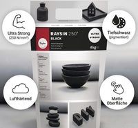 Raysin Gießpulver Raysin 250 Black 4kg für starke Gießprojekte mit ultra starker Festigkeit.