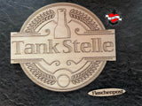 Sixpack_Bild: Bild mit Laserdatei aus Holz für 3 und 4 mm Bierträger, Tankstelle Zeichen 