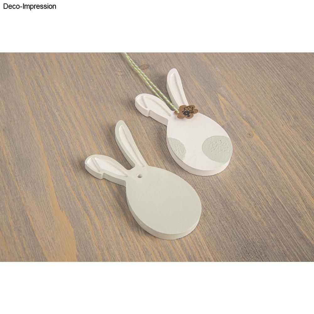 Zwei niedliche Hasenmotive aus der Silikonform 'Happy Spring' von Easy-Sticks, ideal zum Ausgießen und Verzieren für Ostern.