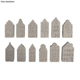 Silikon Gießform Mini Nordic Häuser – 12 Formen für Beton & Raysin