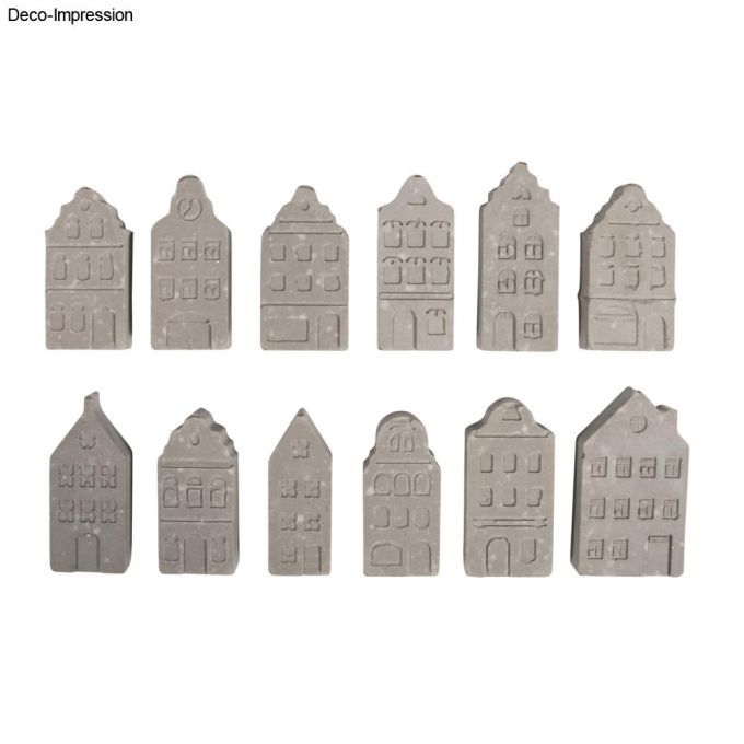 Silikon Gießform Mini Nordic Häuser – 12 Formen für Beton & Raysin