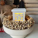 Silikonform - 4 in 1 Adventskranz Laternen Seiten Mini gegossen mit Basis 1. Advent, 2 Advent, 3. Advent, 4.Advent mit Licht beleuchtet