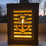 Silikonform - Anker Laternen Seitenteil Gießform Holz Laterne basteln beleuchtet Sommer Bastelidee Anker maritime deko handmade