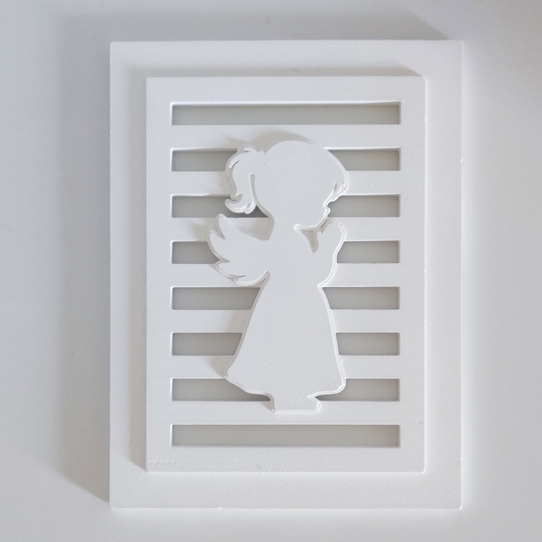 Silikonform - Engel Laterne Seitenteil gegossen mit Keraflott