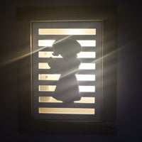 Silikonform - Engel Laterne Seitenteil gegossen und in Easy-Sticks Rahmen eingeklebt