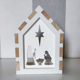 Silikonform - Krippen Seite für Haus Rahmen Form Maria, Joseph, Jesus