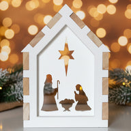 Silikonform - Krippen Seite für Haus Rahmen Form Maria, Joseph, Jesus