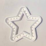 Silikonform - Licht Stern mit Keraflott gegossen, hinten Platz für Licherkette