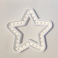 Silikonform - Licht Stern mit Keraflott gegossen, hinten Platz für Licherkette