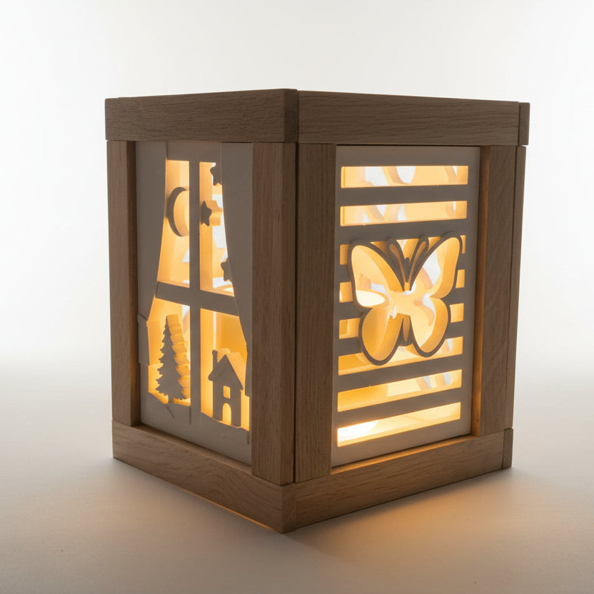 Silikonform Fenster Winterlandschaft und Schmettering Easy-sticks Laterne