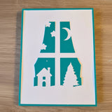 Silikonform Gießform Winter Vorhang Laterne zum Befüllen mit Gießpulver Keraflott, Kerakraft, Raysin, Venusarm 