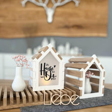 Lade das Bild in den Galerie-Viewer, Silikonform Haus aus Easy-Sticks bauen DIY basteln gestalten Holz Gießpulver Dekoidee zum Einzug Flur
