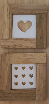 Silikonform Herzchen Rahmen aus Holz Klötzchen