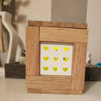 Silikonform Herzchen Rahmen aus Holz Klötzchen