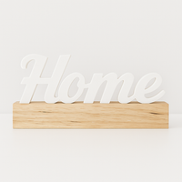 Easy-Sticks Einschieber Silikonform - Home, stilvolles Deko-Element mit dem Schriftzug 'Home' auf einem Holzsockel, perfekt für individuelle Wohnaccessoires.