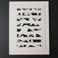 Silikonform - Vögel Laterne Seitenteil DIY gegossen mit Gießmasse und in Easysticks Rahmen geklebt